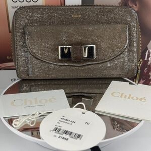 Chloe Metallic Brown Long Wallet